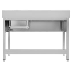 Stół zlewozmywakowy ECO – 1400 x 600 mm – z półką dolną – ze zlewem 1-komorowym po prawej stronie