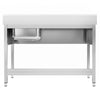 Stół ze zlewem PREMIUM - 1400x600x970mm - z półką - 1-komorowy komora po prawej stronie skręcany