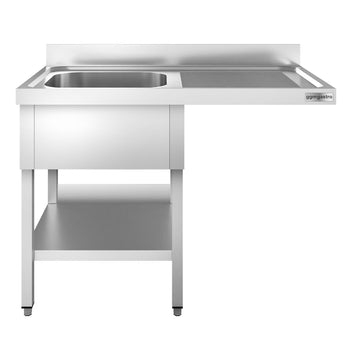 Stół zlewozmywakowy dla zmywarki do naczyń - 1400x600 mm - z 1 zlewem po lewej stronie - Prime Gastro