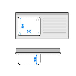 Stainless Steel Commercial Sink Unit PREMIUM - 1400x700mm - with Single Bowl Left-hand - with Undershelf - with Upstand