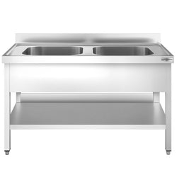 Zlewozmywak PREMIUM - 1600 x 600 mm - z podstawą i 2 komorami pośrodku