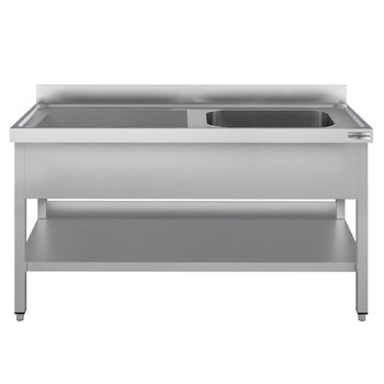 Zlewozmywak ECO - 1600 x 600 mm - z podstawą i 1 komorą po prawej stronie - Prime Gastro