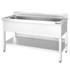 Stół zlewozmywakowy do mycia garnków PREMIUM – 1600 x 700 mm – ze zlewem 1-komorowym