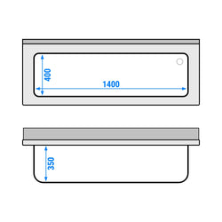 Zlewozmywak PREMIUM – 1600 x 600 mm – z 1 komorą