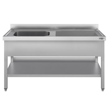 Zlewozmywak ECO - 1600 x 700 mm - z podstawą i 1 komorą po lewej stronie - Prime Gastro