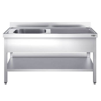 Zlewozmywak PREMIUM – 1600 x 700 mm – z podstawą i 1 komorą po lewej stronie - Prime Gastro