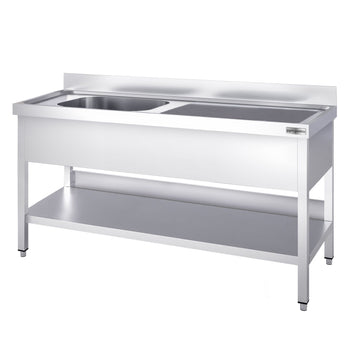 Zlewozmywak PREMIUM – 1600 x 700 mm – z podstawą i 1 komorą po lewej stronie - Prime Gastro