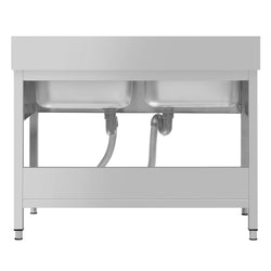 Zlewozmywak ECO - 1600x600 mm - z podstawą i 2 komorami pośrodku