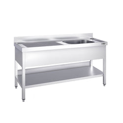 Zlewozmywak PREMIUM - 1600 x 700 mm - z podstawą i 1 komorą po prawej stronie