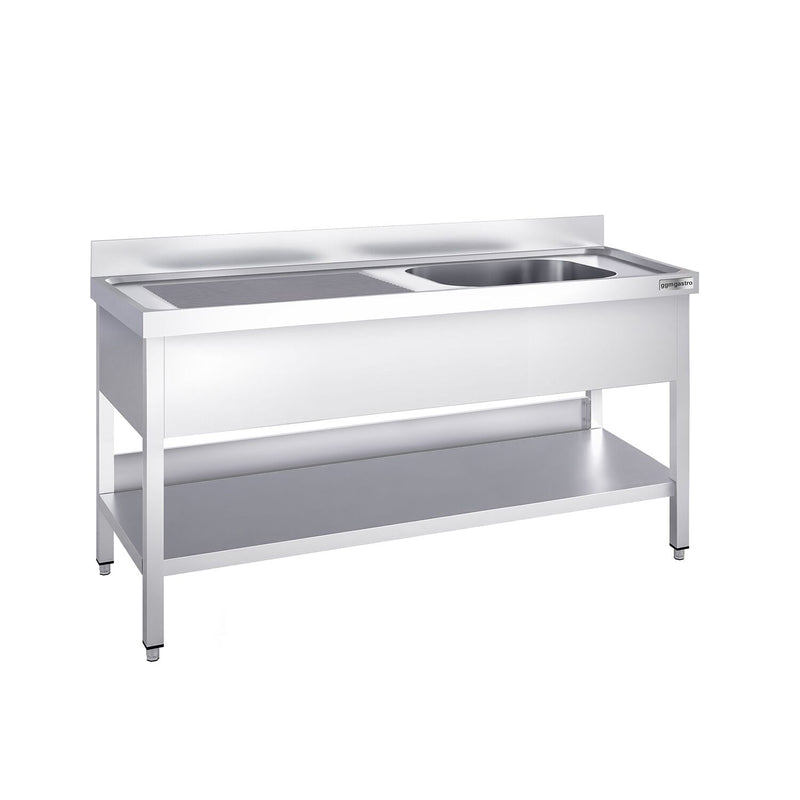 Zlewozmywak PREMIUM - 1600 x 700 mm - z podstawą i 1 komorą po prawej stronie