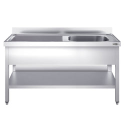 Zlewozmywak PREMIUM - 1600 x 700 mm - z podstawą i 1 komorą po prawej stronie