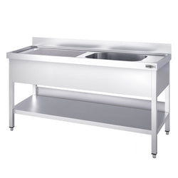 Zlewozmywak PREMIUM - 1600 x 700 mm - z podstawą i 1 komorą po prawej stronie
