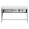 Stainless Steel Commercial Sink Unit PREMIUM - 1800x600mm - with Double Bowl Left-hand - with Undershelf - with Upstand