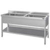 Zlewozmywak ECO – 2000 x 600 mm – z 2 komorami