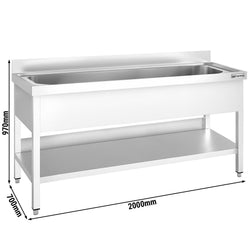 Zlewozmywak PREMIUM – 2000 x 700 mm – z 1 komorą
