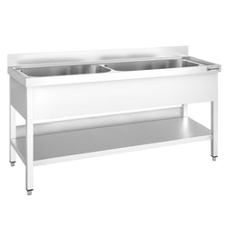 Zlewozmywak PREMIUM – 2000 x 700 mm – z 2 komorami