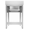Stainless Steel Commercial Sink Unit PREMIUM - 600x700mm - with Single Bowl Centre - with Undershelf