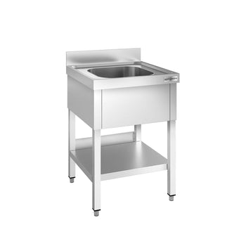 Stół zlewozmywakowy PREMIUM - 600x700mm - z dolną półką i 1 zlewem - Prime Gastro