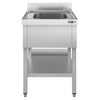 Stainless Steel Commercial Sink Unit ECO - 600x700mm - with Undershelf & Single Bowl - with Upstand
