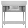 Stainless Steel Commercial Sink Unit ECO - 800x600mm - with Single Bowl Centre - with Undershelf - with Upstand