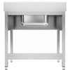Stainless Steel Commercial Sink Unit PREMIUM - 800x600mm - with Single Bowl Centre - with Undershelf - with Upstand