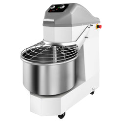 Maszyna do wyrabiania ciasta – 30 litrów / 19 kg – 2 prędkości – z zamkniętym zbiornikiem i rolkami – funkcja timera
