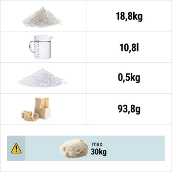 Maszyna do wyrabiania ciasta – 30 litrów / 19 kg – 2 prędkości – z zamkniętym zbiornikiem i rolkami – funkcja timera - Prime Gastro