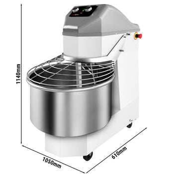 Maszyna do wyrabiania ciasta – 60 litrów / 56 kg – 2 prędkości – z zamkniętym zbiornikiem i rolkami – funkcja timera - Prime Gastro