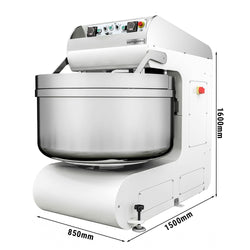 Mikser spiralny do ciasta piekarniczego - 205 litrów / 130 kg - 2 prędkości - ze stałą dzieżą - 2 silniki