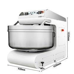 Mikser spiralny do ciasta piekarniczego - 368 litrów / 250 kg - 2 prędkości - ze stałą dzieżą - 2 silniki