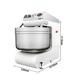 Mikser spiralny do ciasta piekarniczego 70 litrów / 40 kg - 2 prędkości - ze stałą dzieżą - 2 silniki