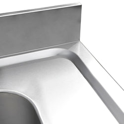 Stół ze zlewem PREMIUM - 1600x600x970mm - z półką - 1-komorowy komora po lewej stronie