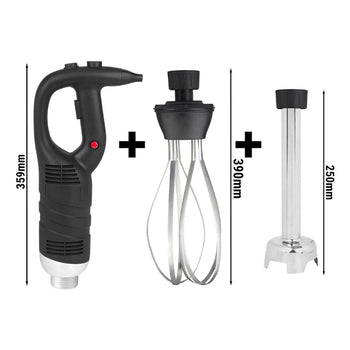 Blender ręczny włącznie z ramieniem miksującym 250 mm i trzepaczką - 450 W - Bezstopniowa regulacja prędkości - Prime Gastro