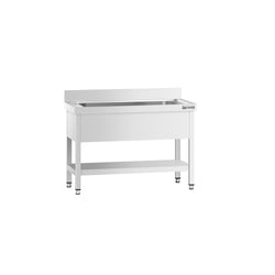 Stół zlewozmywakowy do mycia garnków Premium - 1000x600mm - z dolną półką & 1 zlewem