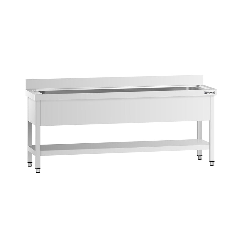 Stół zlewozmywakowy do mycia garnków Premium - 1800x600mm - z dolną półką & 1 zlewem