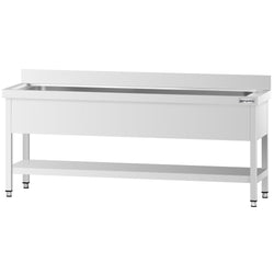 Stół zlewozmywakowy do mycia garnków Premium - 1800x600mm - z dolną półką & 1 zlewem