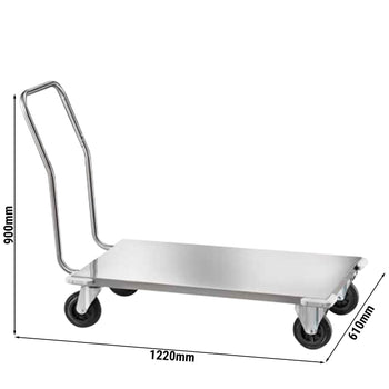 Wózek transportowy - 610x1220mm - z 1 półką do przechowywania - Prime Gastro