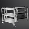 Catering Trolley - Commercial Service & Clearing Trolley - Folding - 880x500mm - 3 Tier