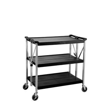 Wózek do serwowania - składany - wykonany z tworzywa sztucznego 880x500mm - z 3 półkami do przechowywania - Prime Gastro