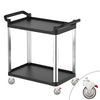Catering Trolley - Commercial Service & Clearing Trolley - Plastic - 800x500mm - 2 Shelves - with Quiet Castors