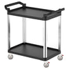 Catering Trolley - Commercial Service & Clearing Trolley - Plastic - 800x500mm - 2 Shelves - with Quiet Castors