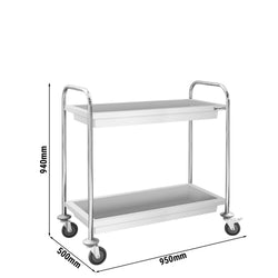 Wózek kelnerski - 950x500mm - z 2 wannami