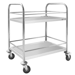 Wózek kelnerski - 705x405mm - z 2 półkami - ze wzmocnieniem - z cichymi kołami