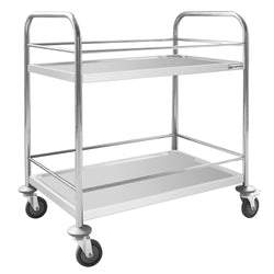 Wózek kelnerski - 805x460mm - z 2 półkami - ze wzmocnieniem - z cichymi kołami