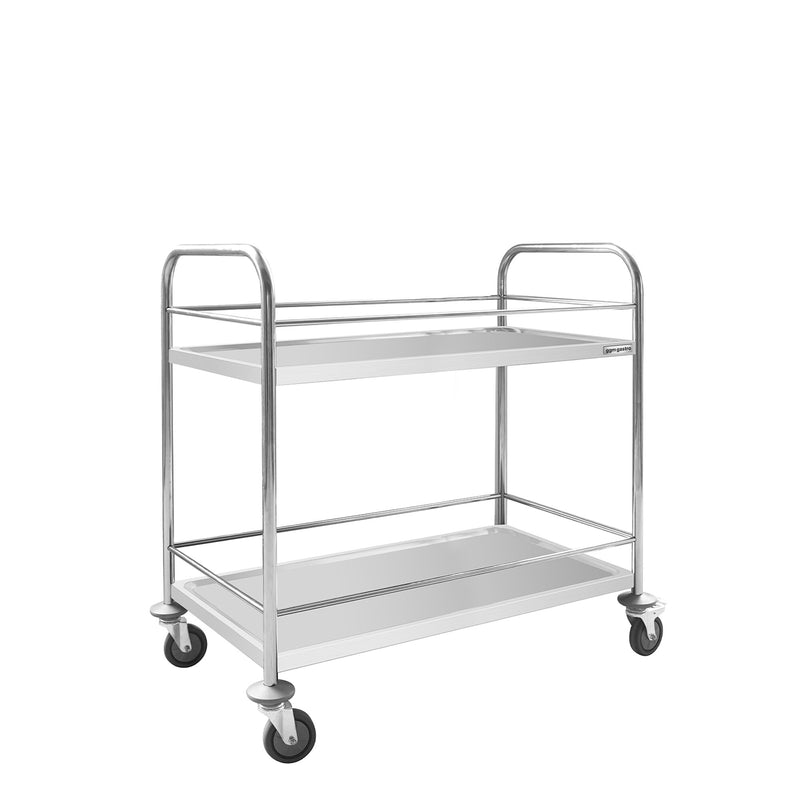 Wózek kelnerski - 845x525mm - z 2 półkami - ze wzmocnieniem - z cichymi kołami