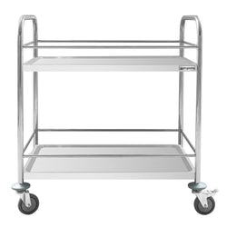 Wózek kelnerski - 845x525mm - z 2 półkami - ze wzmocnieniem - z cichymi kołami