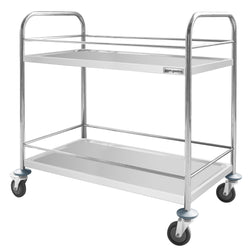 Wózek kelnerski - 845x525mm - z 2 półkami - ze wzmocnieniem - z cichymi kołami