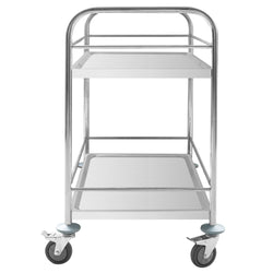 Wózek kelnerski - 845x525mm - z 2 półkami - ze wzmocnieniem - z cichymi kołami
