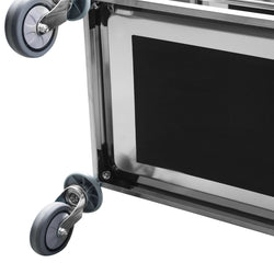 Wózek kelnerski - 805x460mm - z 2 półkami - ze wzmocnieniem - z cichymi kołami