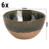 (6 szt.) Miseczka - Wisteria - Kamionka - 800ml - Ø 150mm - Zielony/Beżowy